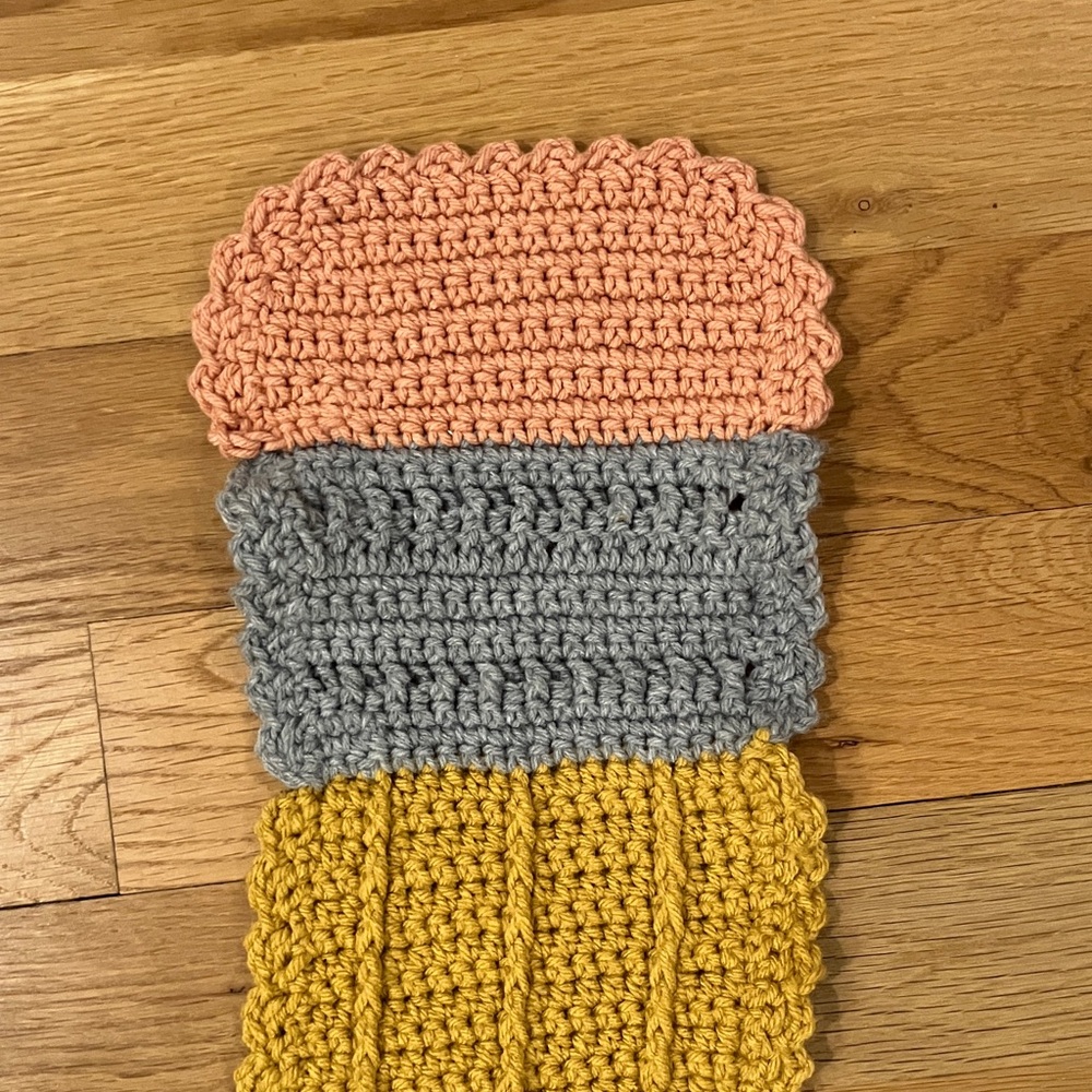 Handmade Crochet Pencil Scarf Teacher Gift Back to School Yellow Knit Scarf New - Picture 4 of 5